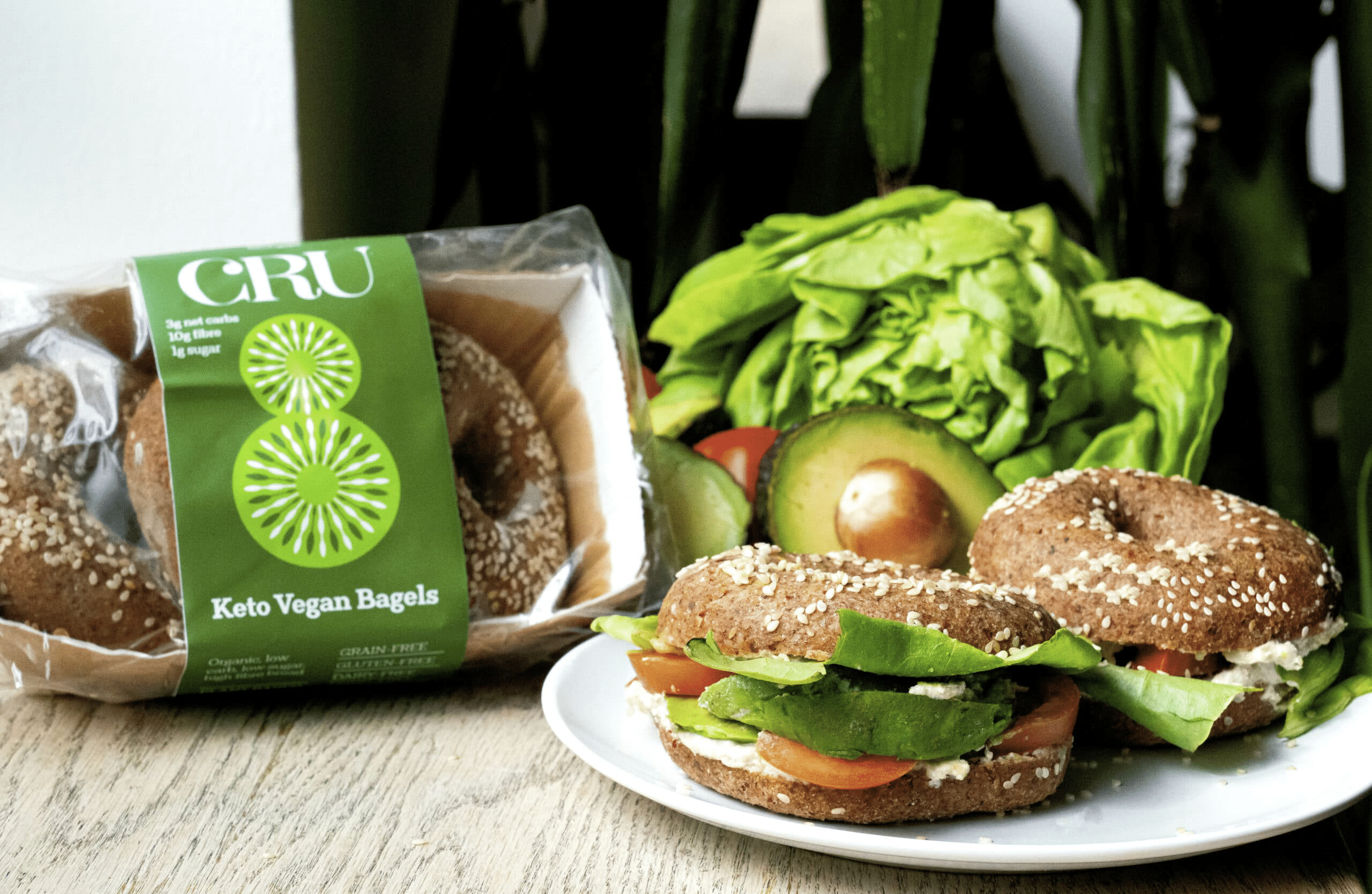 Cru8 Launches Grain-Free Keto Vegan Sesame Seed Bagels