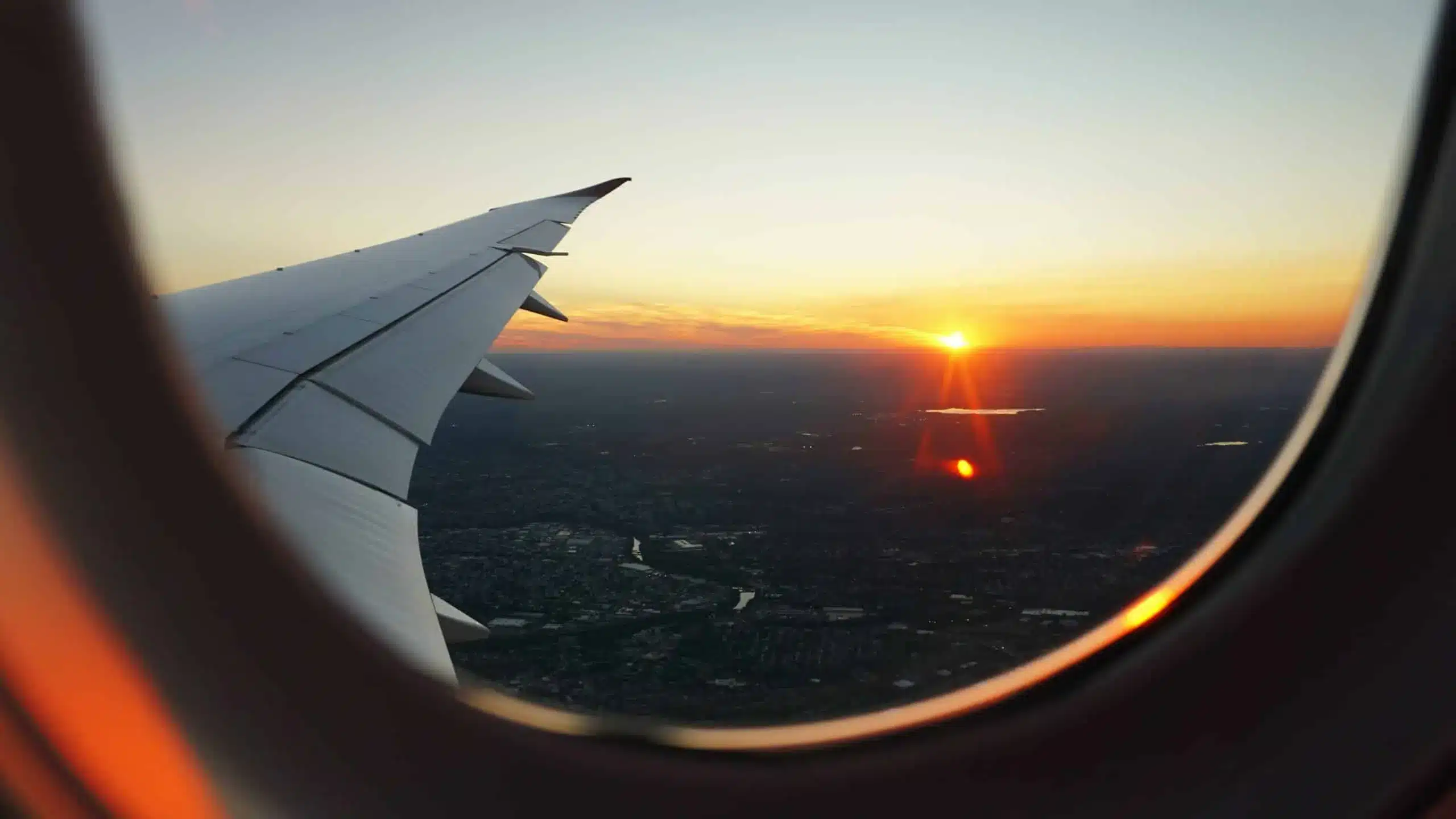 Airplane view of the sky