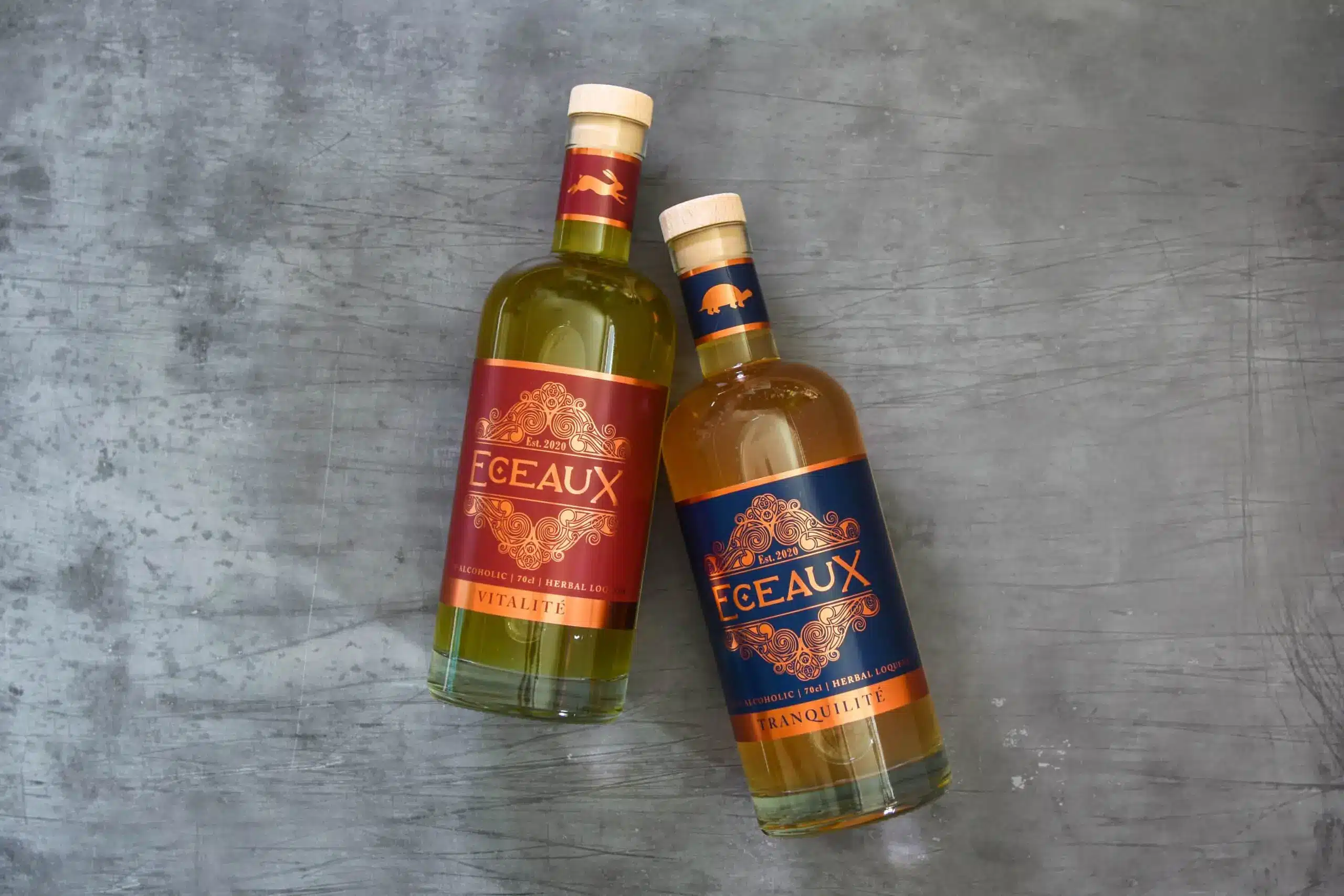 Two bottles of Eceaux Loqueurs